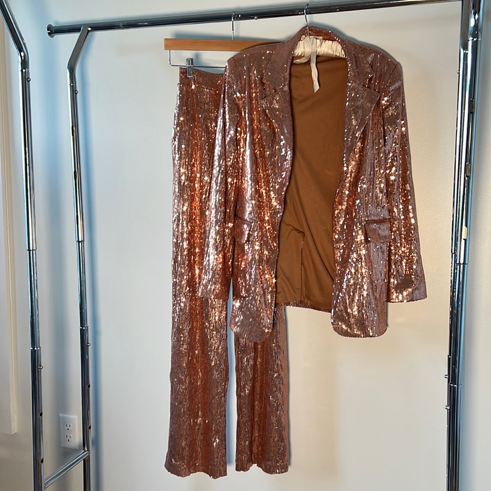 Holiday collection set / oversized blazer S  + high waisted pants XS /